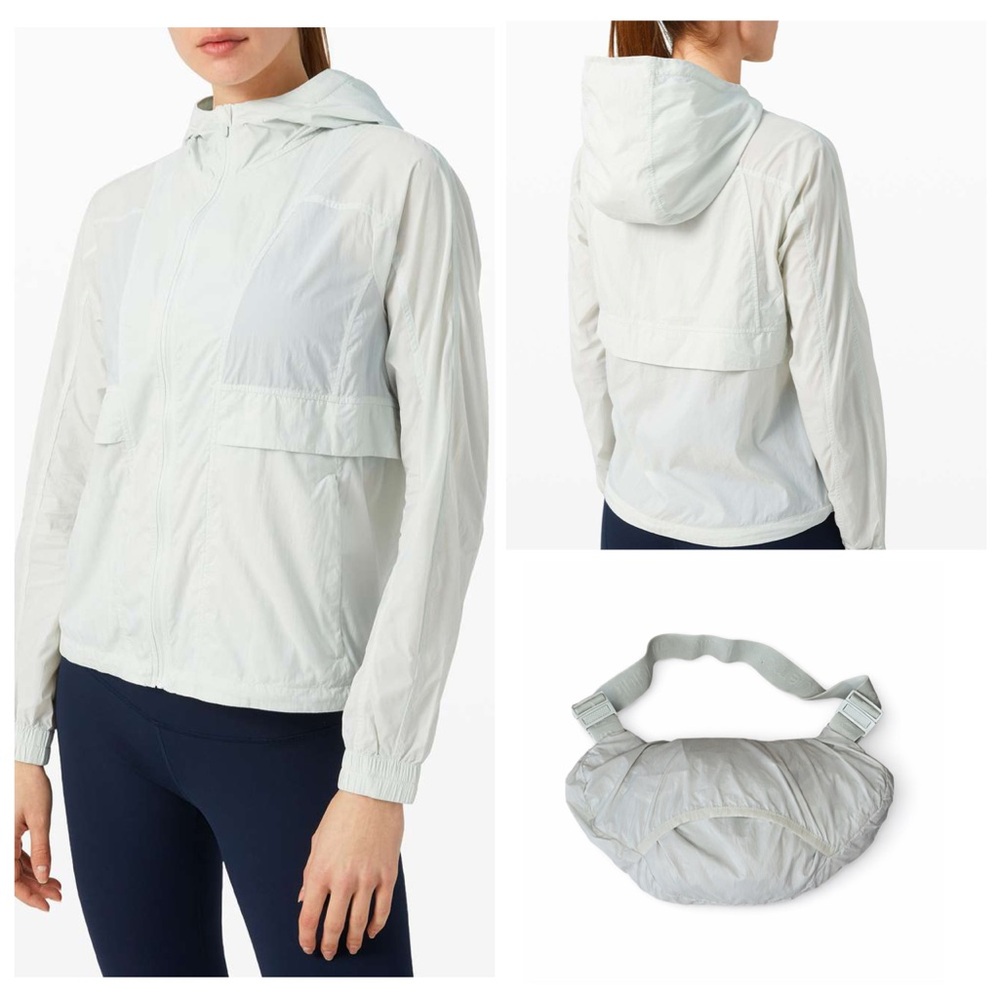 Lululemon Women’s  Hood Lite Packable Jacket Island Mist Light Green sz 4